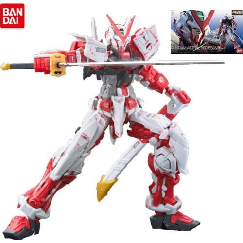 Genuine Bandai Gundam Assembly Gunpla RG 19 MBF-P02 Astray Red FrameAction PVC Robot Model Figura Anime Figure Toys kid Ki