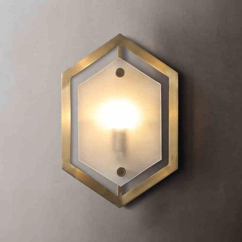 Diamond luxury copper wall lamp model room bedroom bedside corridor corridor villa living room background wall lamp