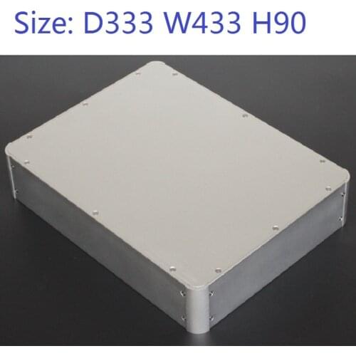 No Hole Silver Blank Panel W433 DAC Amplifier Housing Aluminum Power Amplifier Supply Chassis DIY Curved Design Aluminum Case