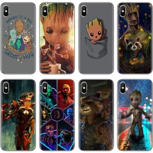 For Huawei Mate 20 30 40 7 8 9 10 Lite Pro P Smart 2018 2019 Plus G7 G8 Groot-Guardian-C-Rocket-Raccoon Silicone Bag Case