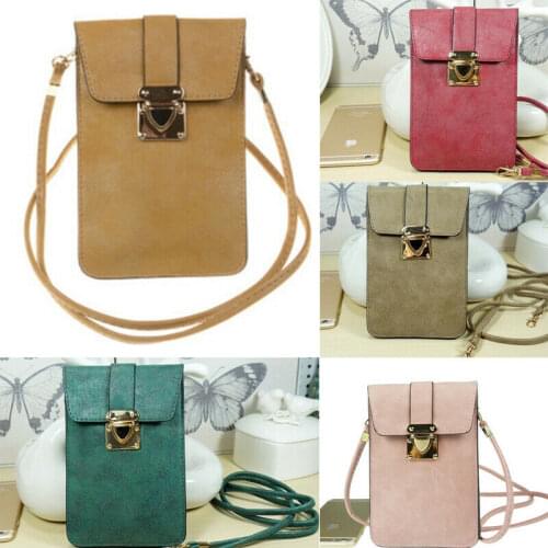 2019 New Fashion Women Mini Cross-body Cell Phone Case Shoulder Bag Pouch Belt PU Handbag Purse Wallet
