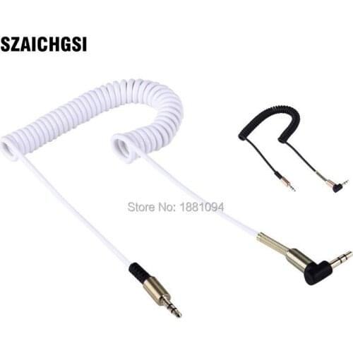 SZAICHGSI Universal Audio Cable 3.5mm Jack Male to Male Plug Stereo Audio AUX Cable with Metal Spring for Smartphone 500pcs/lot