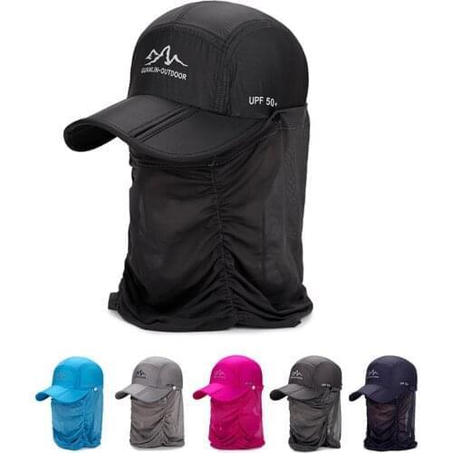 Outdoor Windproof Sun Visor Ultra-thin Quick-drying Waterproof upf 50 Summer Folding Mosquito-proof baseball cap