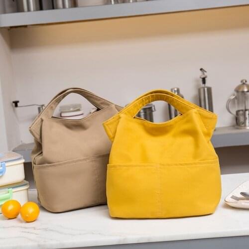 Waterproof Canvas Lunch Bags Kids Bento Tote Office Women Food Thermal Pouchs Outdoor Camping Picnic Fruit Snack Cooler Handbag