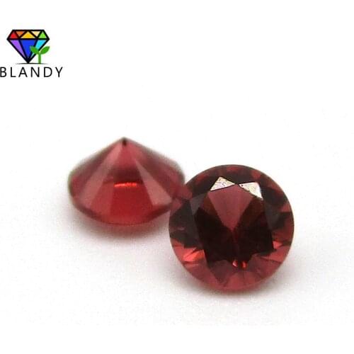 High Quality 5A 1000pcs 0.8-3.0mm Round Brilliant Cut Brown Red Nano Stone Synthetic Gems For Sale