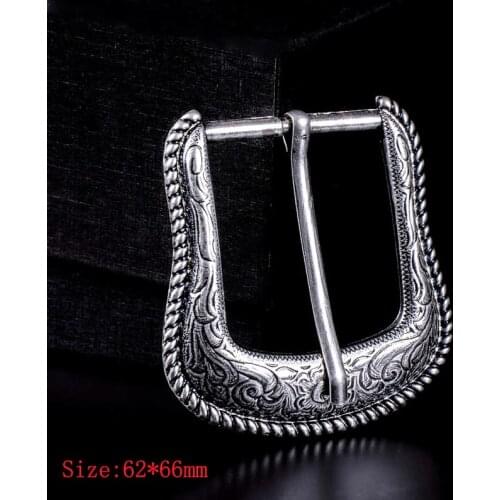 Rodeo Western Texas Cowboy Buckle 37MM Antique Silver Leather Belt Pin Buckle