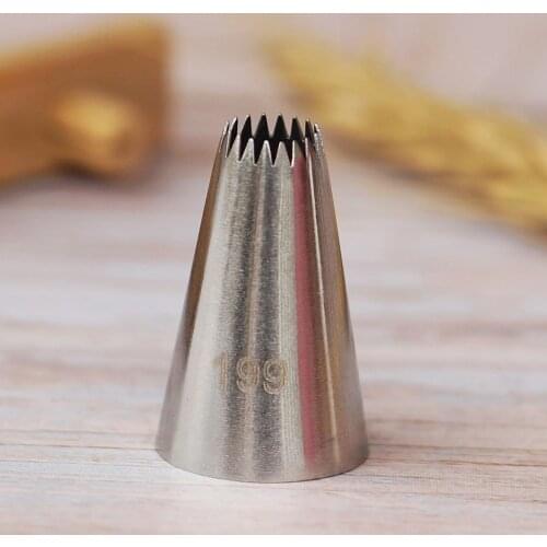 #199 Small Size Open Star Piping Nozzle Cake Decorating Pastry Icing Tips Bakeware Kitchen Cookies Tools Stainless Steel