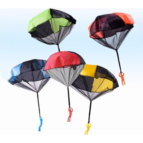 5x Children Hand Throwing Play Parachute Mini Soldier Toys Kite Outdoor Fun