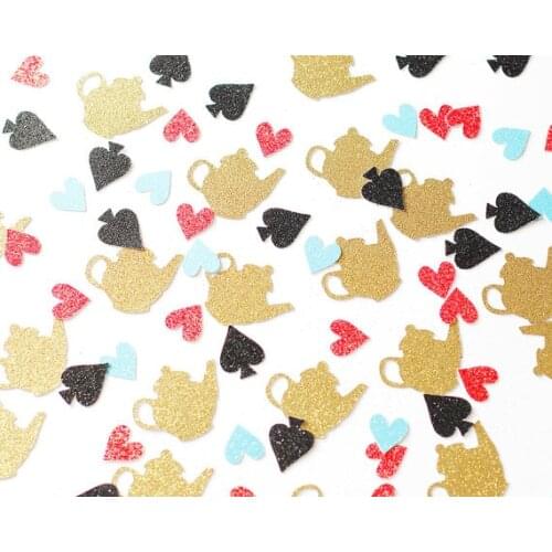 Alice in Wonderland Teacup Glitter Confettis Table Scatter wedding baby bridal shower bachelorette engagement party decorations