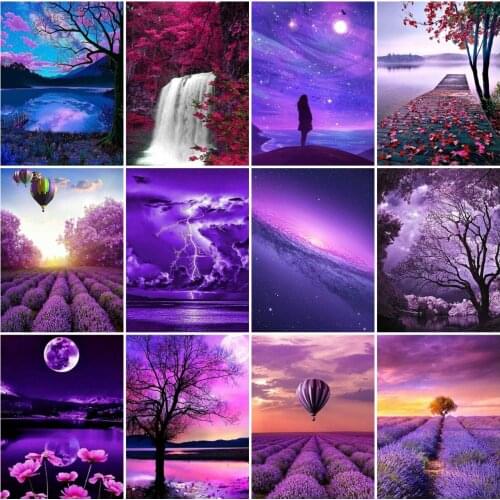 AZQSD Diamond Embroidery Sunset Handmade Rhinestones 5D Diamond Painting Seaside Landscape Cross Stitch Home Decoration Gift