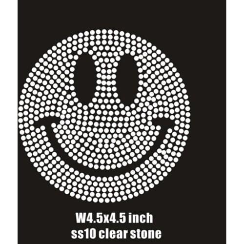 Smile face Iron On Motifs Hotfix Strass Spider net applique patches Rhinestone Beads Diy Accessories Crystal Stones For Clothing