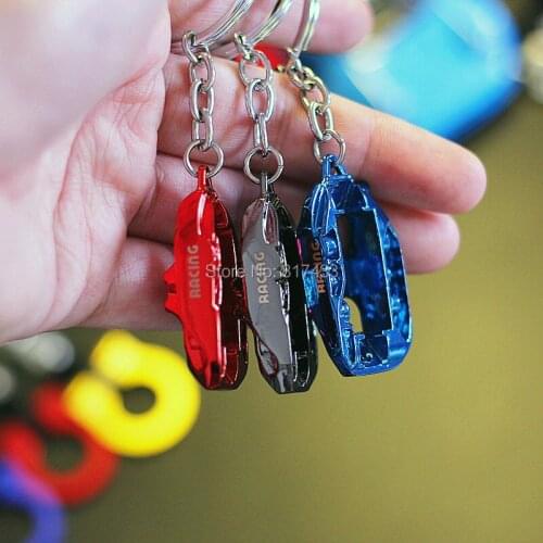 20pcs Ap racing zinc alloy Car Brake Caliper Shape Keychain Keyring 3colors