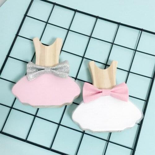 Wooden Dress Decorative Ornaments For Girls Baby Room Decoration INS Nordic Style Wood Kids Toys Crafts Gift Nursery Photo Props