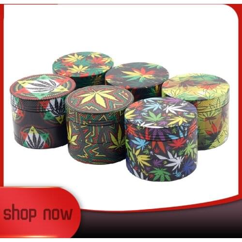 Metal Zinc Alloy 4 layer 50mm Beautiful Herb Herbal Spice Crusher Tobacco Grinder Smoking Pipe Accessories 2PCS