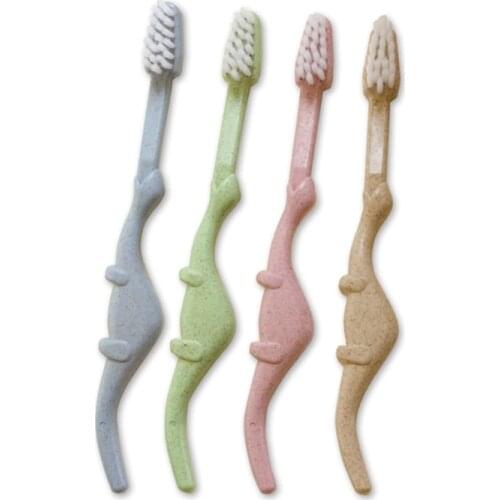 Baby Toothbrush Natural Wheat Straw Cartoon Toddler Children Newborn Oral Care