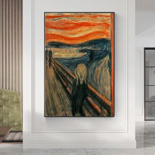 Edvard Munch The Scream Famous Canvas Art Paintings Reproductions Abstract Classical Scream Wall Posters Cuadros Home Decoration