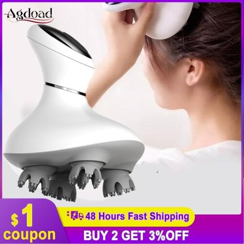 Electric Head Massager 3D Waterproof Wireless Scalp Massager Promote Hair Growth Body deep tissue Kneading Vibrating Massage