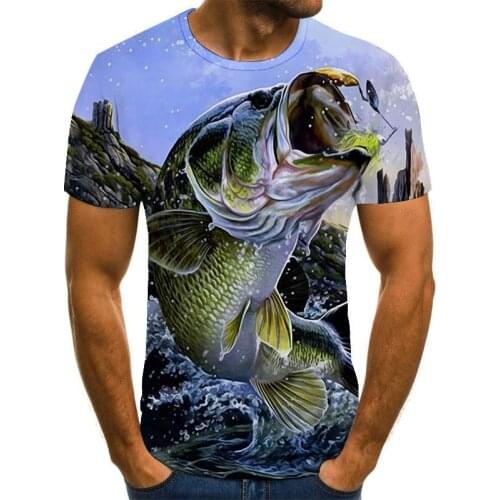 New Summer 3D Printed Fish Pattern Men and Women Casual T-shirt Fashion Trend Youth Cool Mens T-shirt Hip Hop Short Sleeve