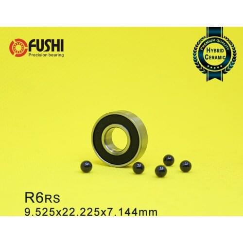 R6 Hybrid Ceramic Bearing 9.525*22.225*7.144 mm ABEC-1 ( 1 PC) Industry Motor Spindle R6HC Hybrids Si3N4 Ball Bearings 3NC R6RS