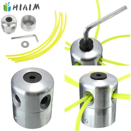 HIAIM Aluminum Grass Trimmer Head With 4 Lines Brush Cutter Head Lawn Mower Cutting Line Head Trimmer Replacement Tool Part AA