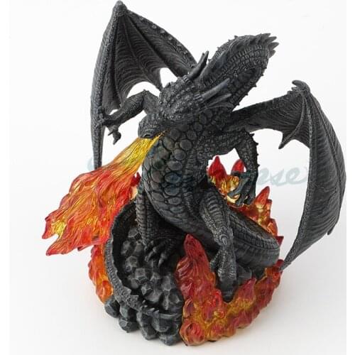 Willoni Ceramic Decoration Fire breathing dragon sculpture Glazed Creative ornaments Side sitting Birthday gifts home