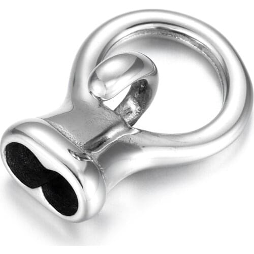 316L Stainless Steel Tail Hook End Bead Connector Double Hole 5mm Bracelet Closure for DIY Accessories Jewelry Making