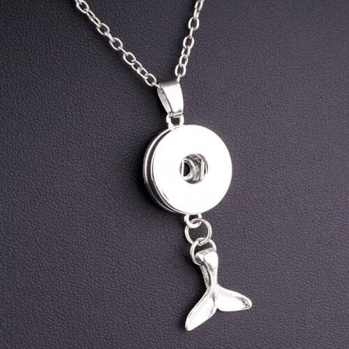 ML372 sister MOM GIRLS Mermaid 12mm 18mm snap button necklaces & pendants DIY Jewelry