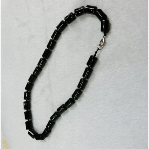 Wholesale 6pcs Bohemian Jewelry Natural Stone Black Agates Onyx Opal Columns Stone Matching Necklaces Women Beaded Necklace Free