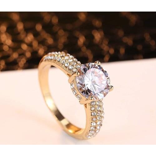 Zircon Couple Ring Womens Rhinestone Inlaid Fashion Exquisite Metal Ring Charm Engagement Wedding Jewelry Girlfriend Gift