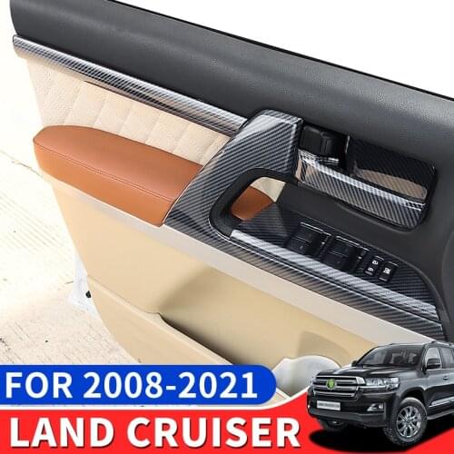 Suitable for 2008-2021 Land Cruiser 200 retrofit interior accessories carbon fiber internal handle decoration upgrade luxury