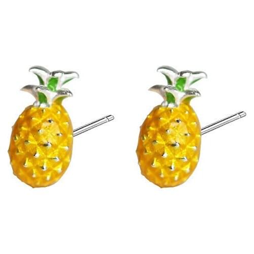 Simple Temperament Pineapple Versatile Paint Hypoallergenic Enamel Earrings Womens Creative Fashion Jewelry Gifts