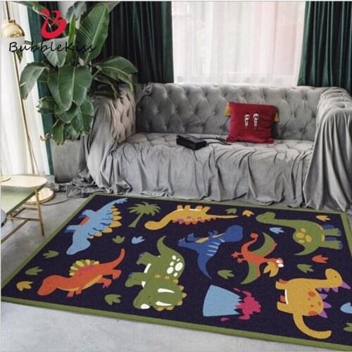 Bubble Kiss 2020 Polyester Area Rug for Living Room Cartoon Colorful Dinosaur Pattern Carpet Modern Soft Rugs for Children Room
