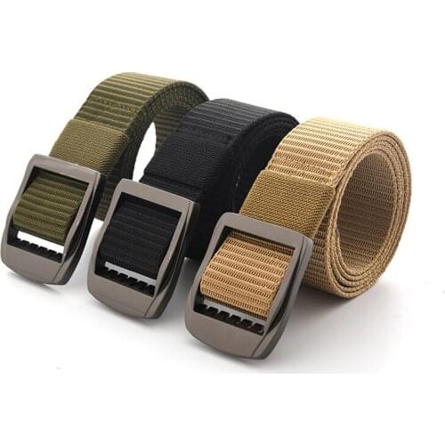 3.8cm Width New Army Style Combat Belts Metal Buckle Outdoor Tactical Belt Fashion Men Canvas Waistband Outdoor Hunting 120cm