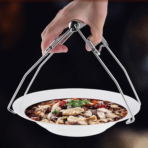 Folding Hot Dish Plate Clip Plate Tongs Bowl Clips Pan Dish Gripper Clips Clamp Holder Tong Kitchen Supplies