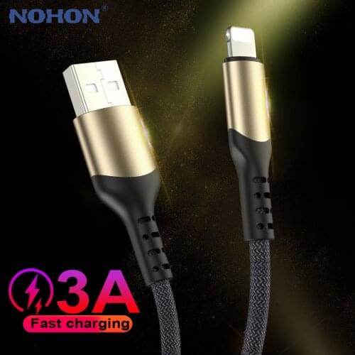 USB Cable For iPhone 12 11 Pro XR X Max SE 2020 5 6 6s 7 8 Plus Apple iPad Fast Charge Mobile Phone Cord 2m 3m Charger Data Wire