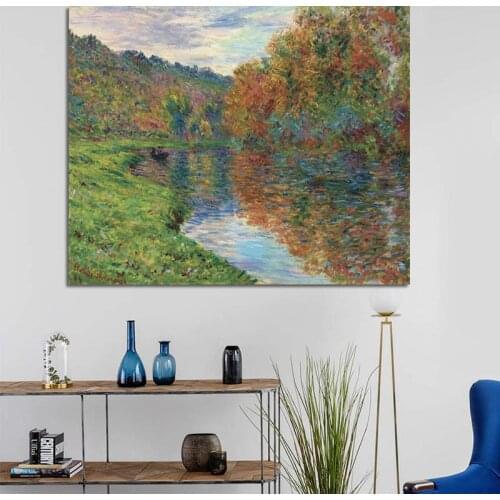 Vintage Monet Oil Painting Hanging Art Poster Sea Field Landscape Wall Print Canvas Chic Mural Drawing Ornament Home Decor