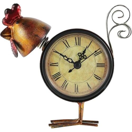 Vintage Small Desk Clock Battery Operated Handmade Chick Shaped Decorative Home Clock Gift Rustic European Style Home decor