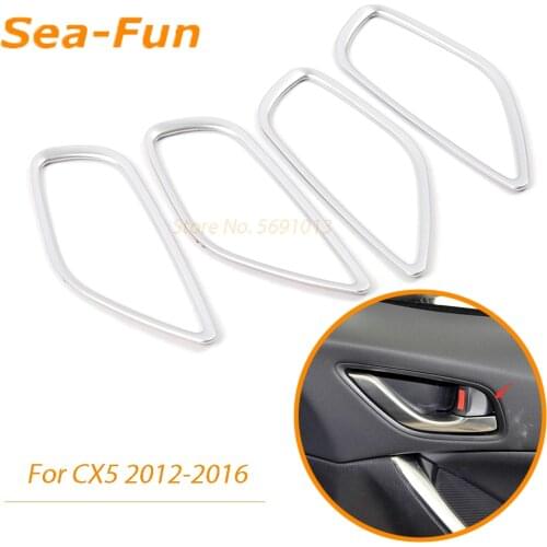 For Mazda CX-5 CX5 2012 2013 2014 2015 2016 Inner Door Handle Trim Cover Decoration Sticker Chrome Interior Car Accessories
