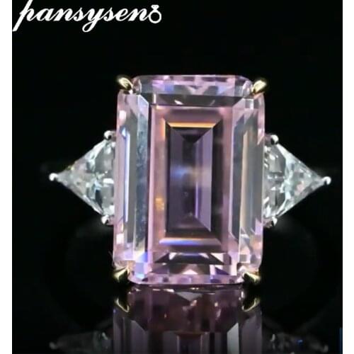 100% Solid 925 Sterling Silver Sona Diamond Citrine Gemstone Ring Wedding Cocktail Patry Fine Jewery Rings for Women Wholesale