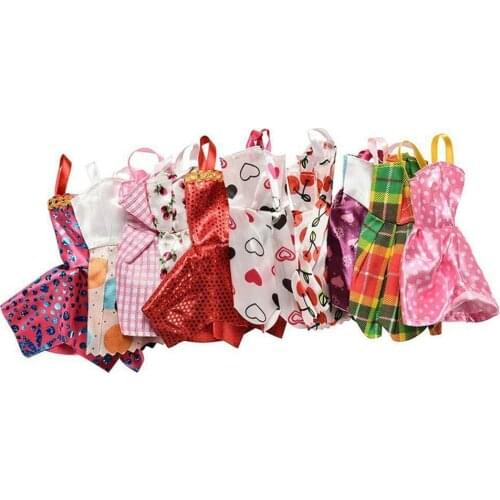 1 Set Fashion Multicolor Outfit Wave Point Dress Shirt Wear Accessories For Grid Skirt Daily Doll Clothes Casual Den G4P8