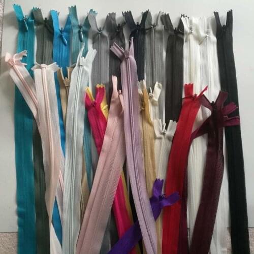 100pcs/lot 56-60cm Invisible Zippers close end Sewing Notions Dress Skirt Pillow Cushion Bag Closure Tailoring Materials