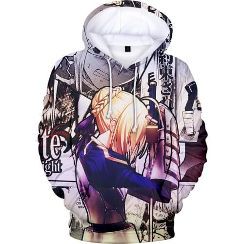 2020 New Fate Stay Night Sweatshirts Hoodies Men/Women Harajuku Anime Hoodie Streetwear Print Fate Stay Night Pullover Hooded