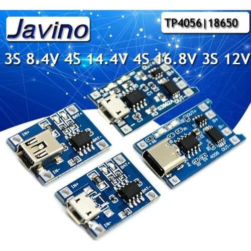 5PCS type-c/Micro USB 5V 1A 18650 TP4056 Lithium Battery Charger Module Charging Board With Protection Dual Functions 1A Li-ion
