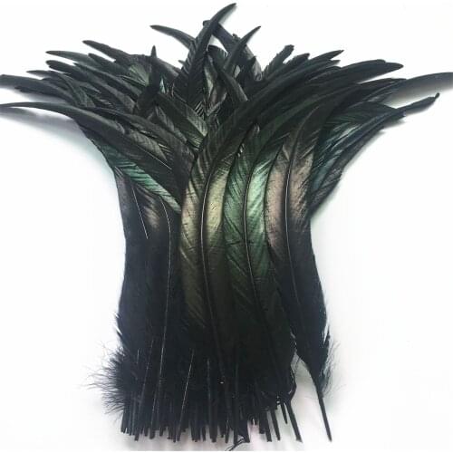 50Pcs/Lot Black Rooster Feather Rooster Tail Feather 30-35cm 12-14" Feathers for Crafts Carnaval Assesoires Wedding Decoration