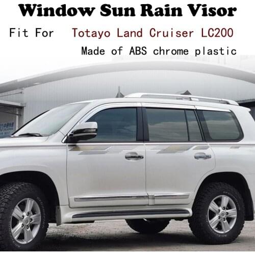 ABS Chrome plastic Window Visor Vent Shades Sun Rain Guard car accessories For Totayo Land Cruiser LC200 2007-2020