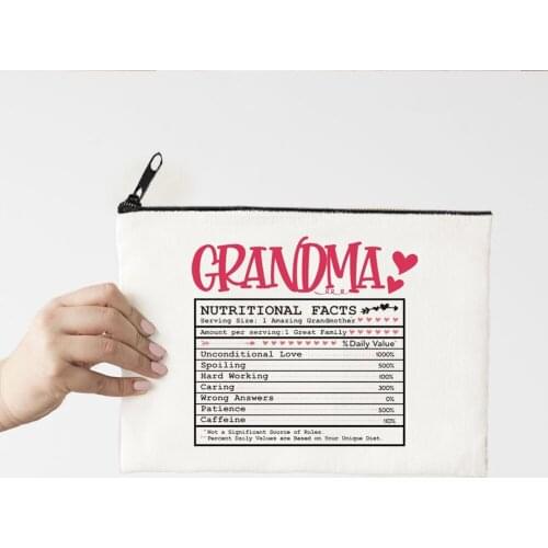 Grandma Love Patience Printed Cosmetic Bags Women Makeup Bag Travel Toiletry Organizer Bag Teacher Gifts New Fashion