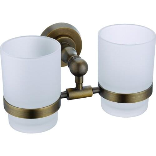 FREE SHIPPING new design antique double TUMBLER HOLDER TEECH CUP holder