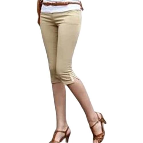 Oversize Elasticity Breeches Summer Capris Knee Length Pants Women Thin Breathable Trousrs High Waist Elastic Plus Size Pantalon