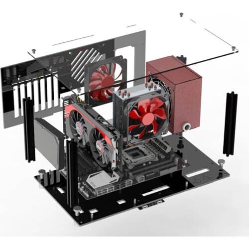 DIY Acrylic MATX Computer Case Kits Open Full Transparent Desktop Gaming Cases Unlimited Layout Accessories