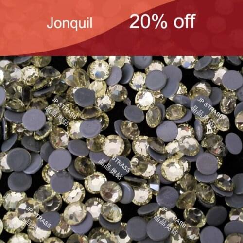 Jonquil color of hot fix flat back rhinestone ss16 size 1440 pcs per pack wholesale supplier .free shipping crystal stone